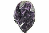 Amethyst Geode Section With Metal Stand - Uruguay #153462-1